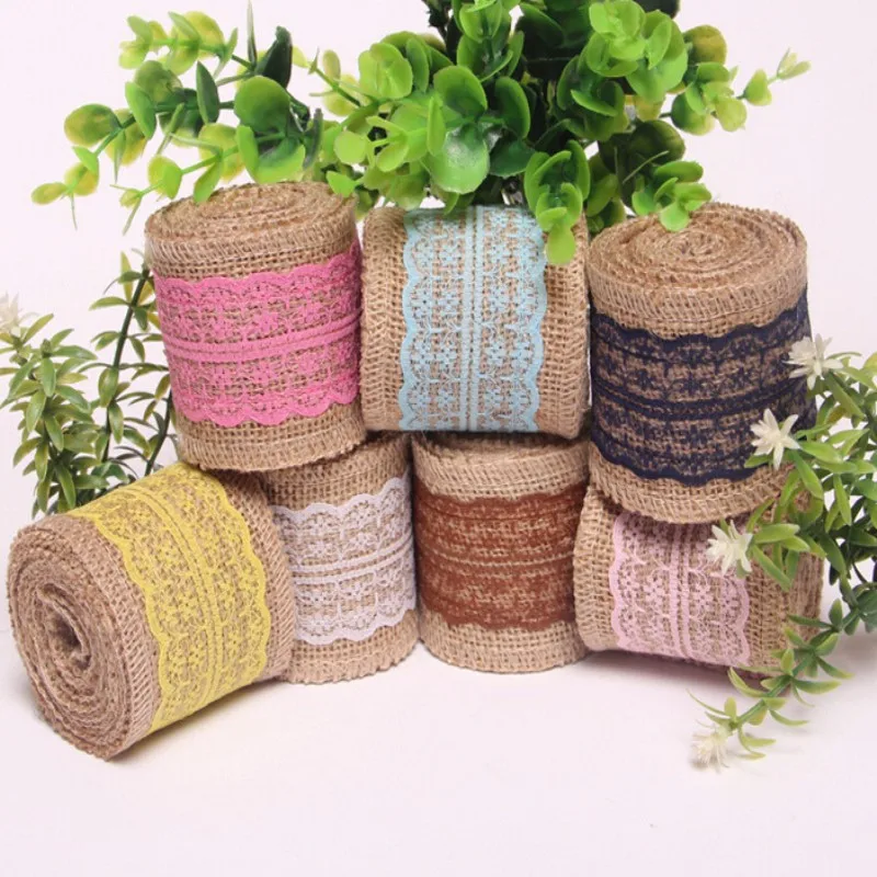 12 шт. Свадебная вечеринка лента для торта украшения натуральный лен джутовая