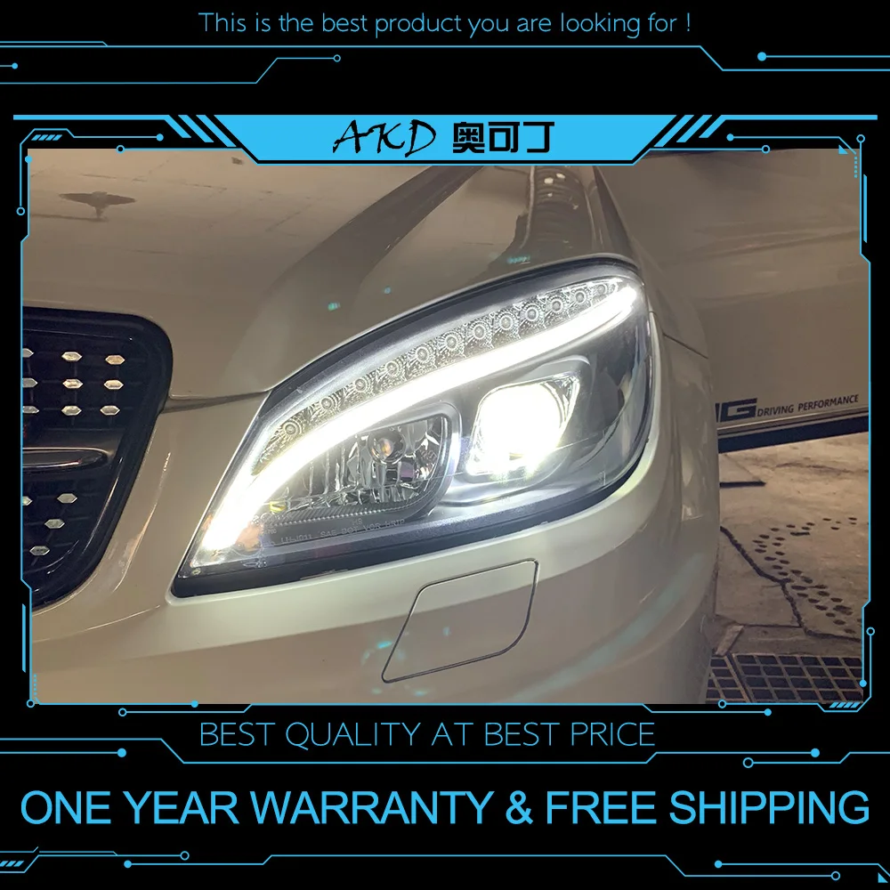 AKD Тюнинг автомобилей фары для W204 фары 2007-2010 C300 C260 обновление W205 фары светодиодный DRL Hid биксенон авто аксессуары