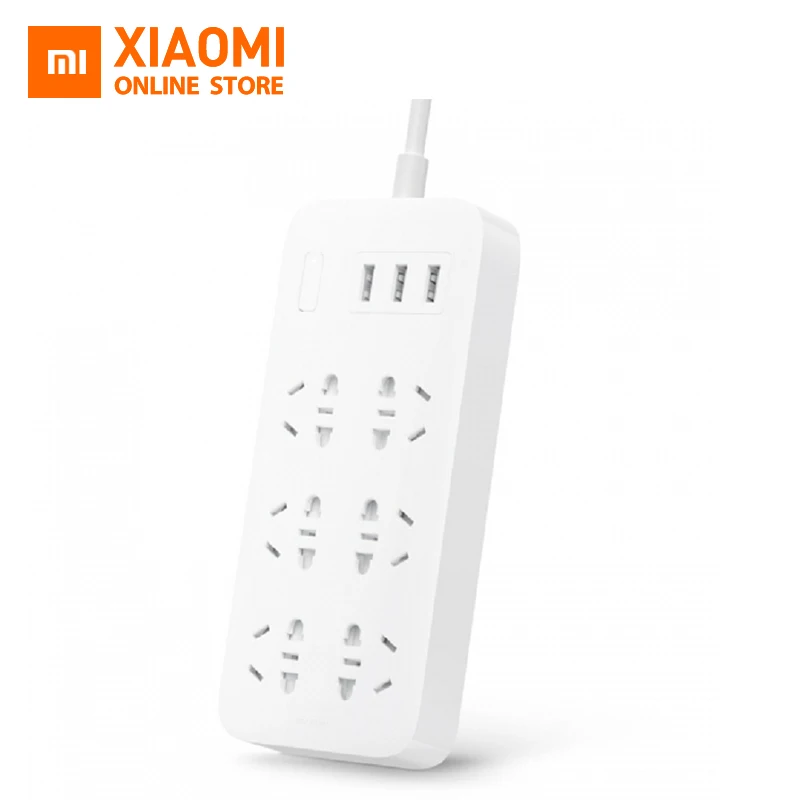 Xiao mi jia mi power Strip 2A Быстрая зарядка 3 USB удлинитель 6 стандартных розеток адаптер ЕС