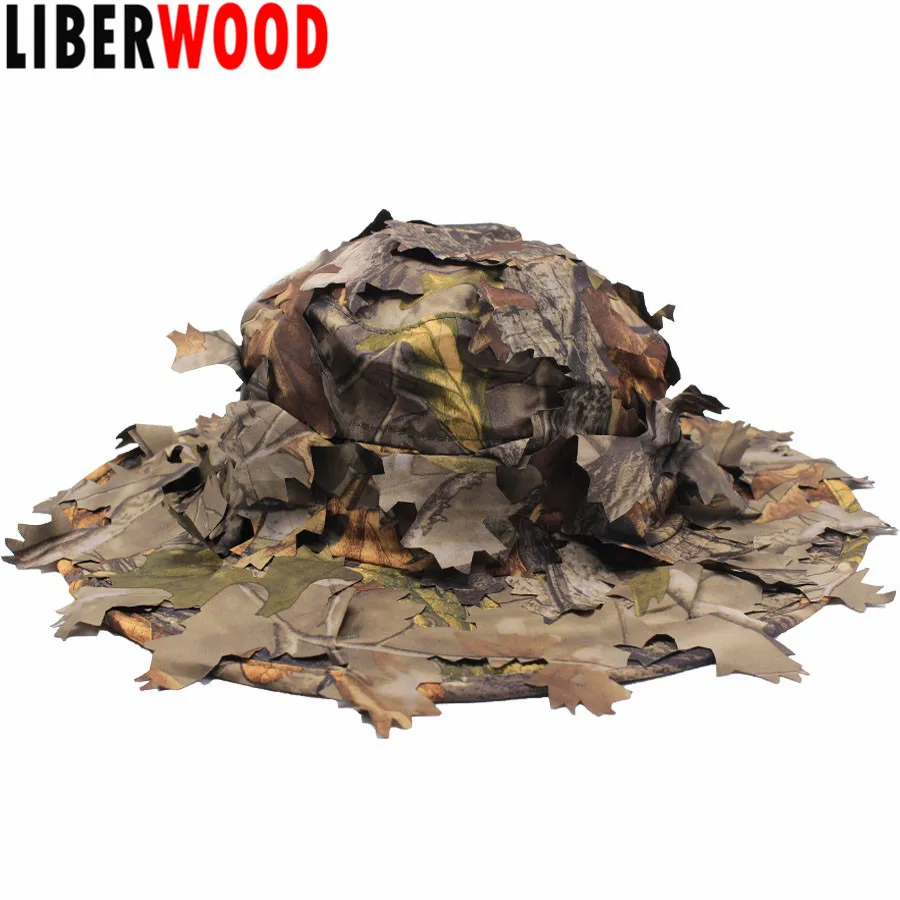 LIBERWOOD шапка для снайпера в джунглях 3D с листом дерева камуфляжная охоты