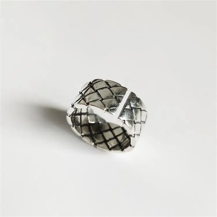 Cross rings LouLeur 925 пробы, серебряные кольца в Корейском стиле, серебряные кольца в винтажном стиле с крестиком, толстые Открытые Кольца для женщин, модные ювелирные изделия, подарки - Цвет камня: Cross rings