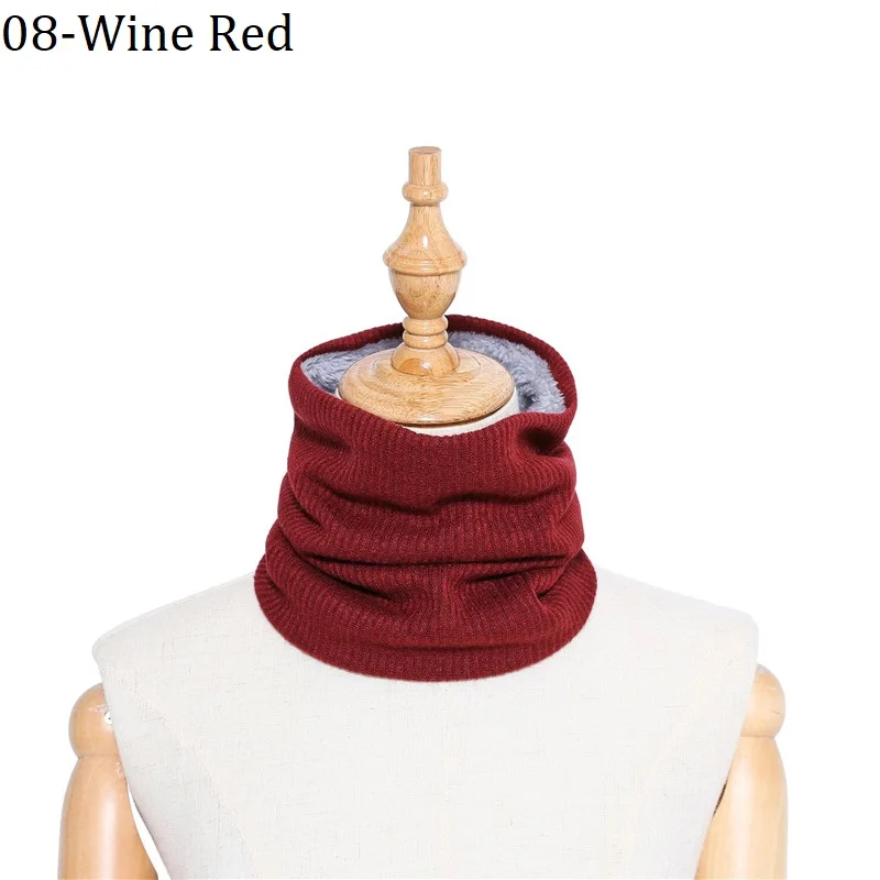 Wine Red Новинка, шерстяной Теплый зимний шарф для мужчин и женщин, вязаный шарф с кольцом, шарф, шарф унисекс, кашемировый шарф, флисовые шарфы для женщин - Цвет: Wine Red