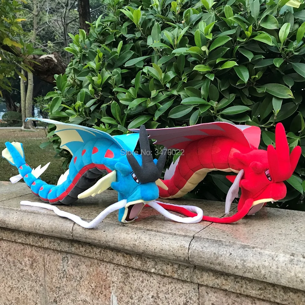 Плюшевые игрушки Gyarados Мега Эволюция красный блестящий и синий дракон игрушка