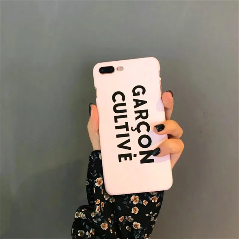 Мода смешно буквы Телефон чехол для iPhone 6 S 7 8 плюс тонкий Матовый Жесткий PC задняя