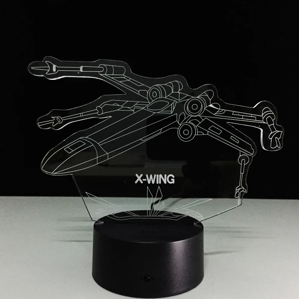 Звездные войны 3D X-Wing Fighter Настольная лампа Ночной светильник s ночник USB сенсорный 7 цветов градиентный ночной Светильник вечерние лампы Прямая поставка