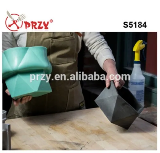 Силиконовая форма для цветочных горшков DIY многоразовая бетонного цемента 3D ваза