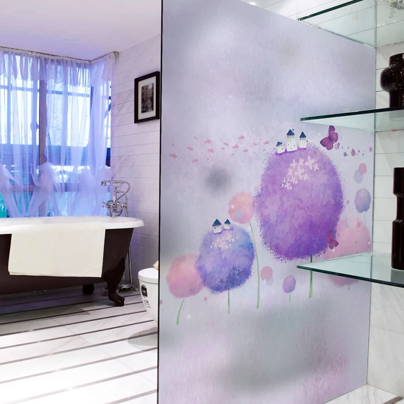 Статического цепляться витражная плёнка на стекла окна матового и непрозрачные