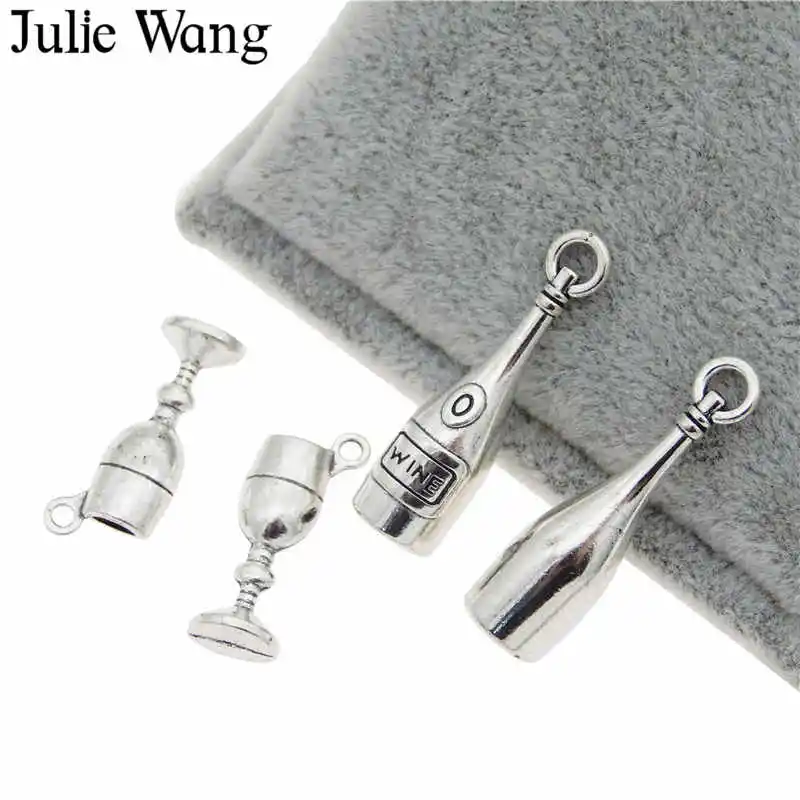 Julie Wang 12 шт. подвески в виде винной лампы сплав Античное серебряное покрытие