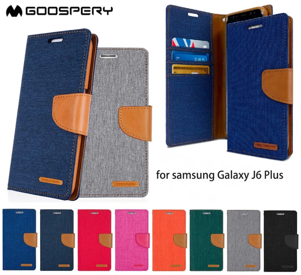 Original Mercury Goospery Canvas Diary Wallet Flip Cover Case For Samsung Galaxy J6 Plus | Мобильные телефоны и
