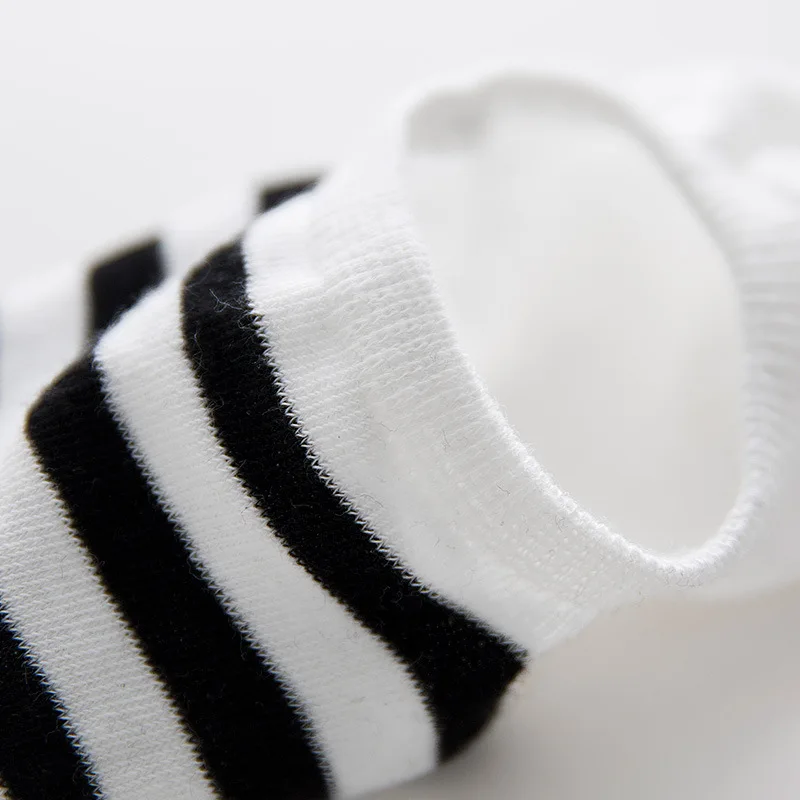 2017 черные белые полосатые хлопковые мужские носки смешное искусство невидимое