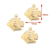 100pcslot 304 stainless steel gold sea fish charms for jewelry pendent making findings accessories