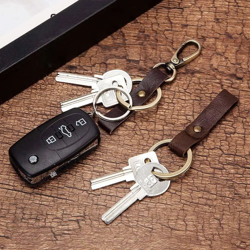 2 шт./лот кожаный брелок для ключей автомобиля мужчин Crazy Horse Mans мужской Органайзер