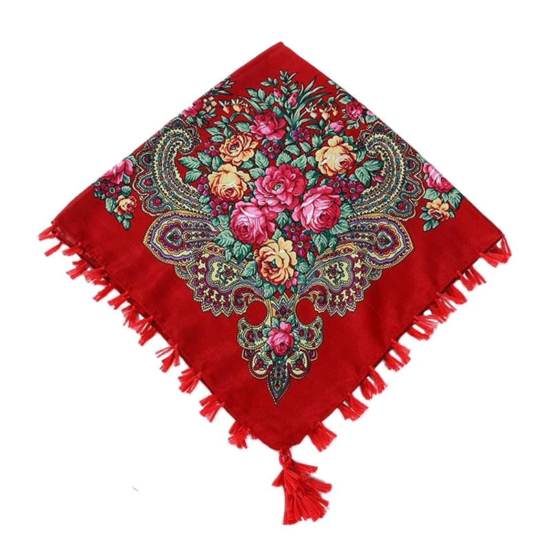 Boho кисточкой шарф с бахромой Женская Косынка Смешанный хлопок полотняного