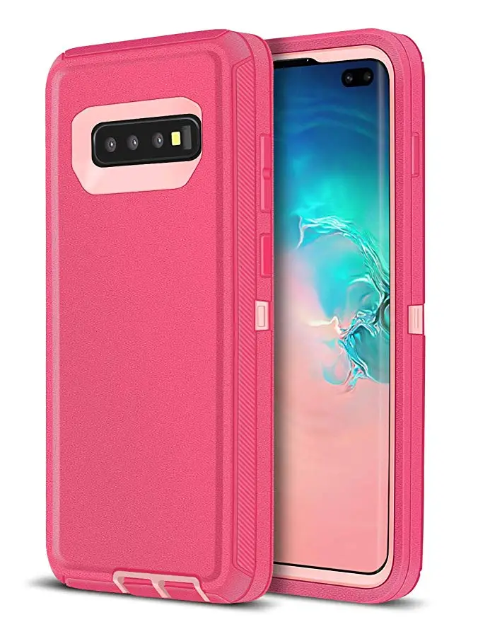Розовый Для samsung Galaxy S9 S9 plus S8 S7 edge гибридный защитный противоударный Прочный чехол для телефона PC и TPU комбинированный чехол для S10 S10 lite coque - Цвет: Розовый