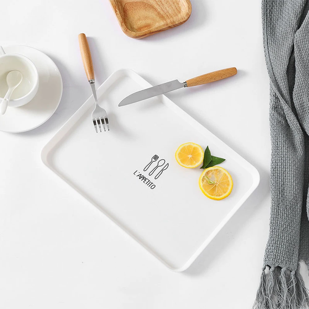 1pcs Plastic Nordic Style Serving Tray Meal Dessert Tea Breakfast Bread Snack Plate Storage Kitchen Accessories | Дом и сад