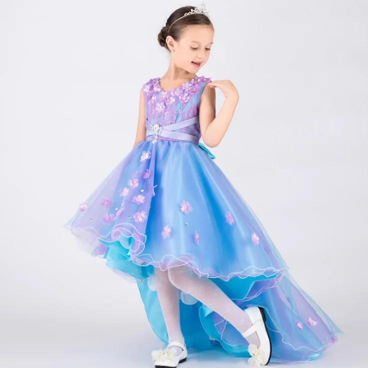 

Summer colorful sleeveless flower girl dress wedding party