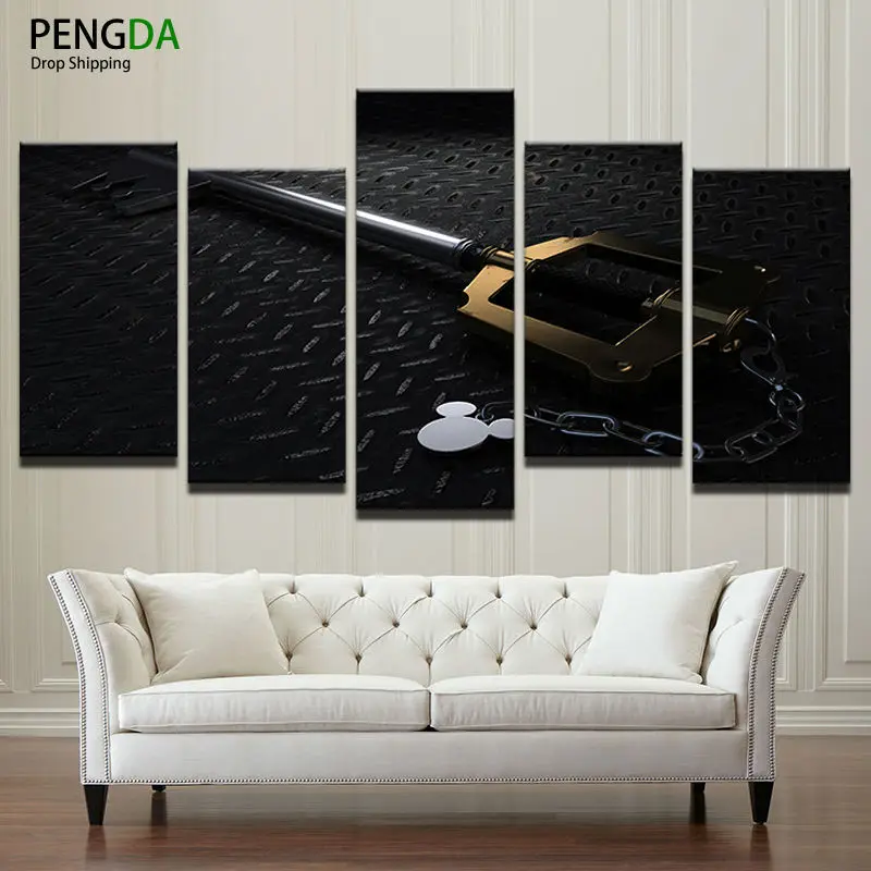 Настенная картина на холсте модульный постер с HD печатью 5 панелями аниме для