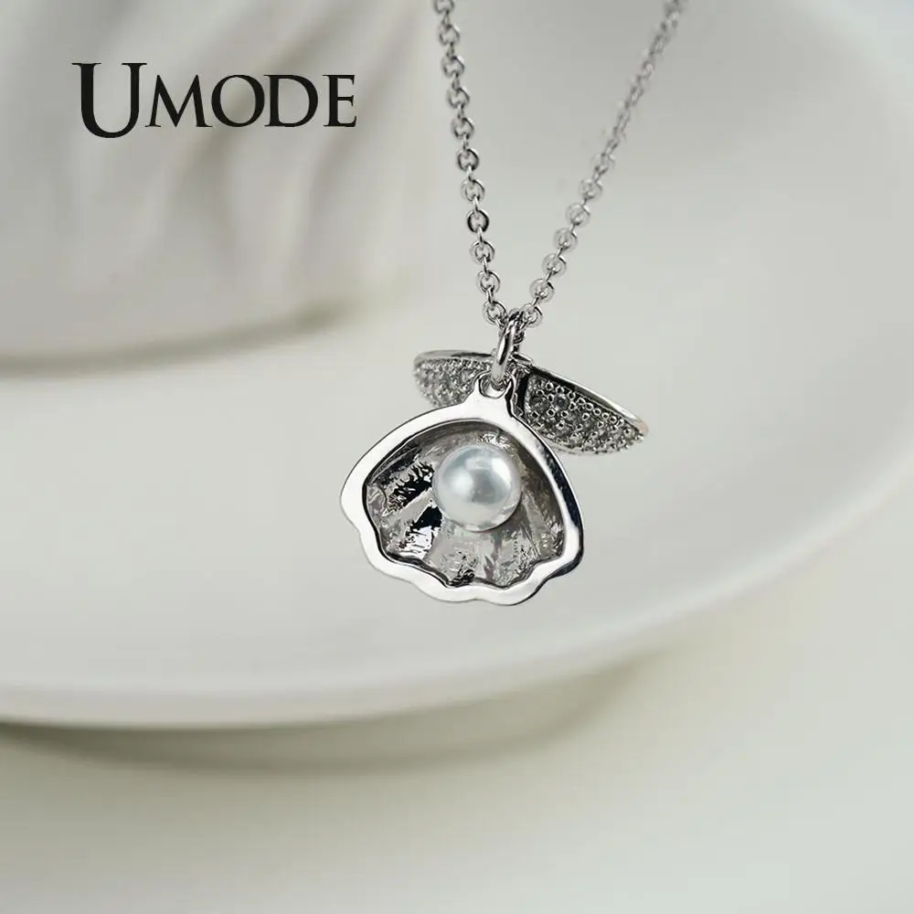 UMODE открытая оболочка жемчужные ожерелья и кулоны для женщин в богемном стиле