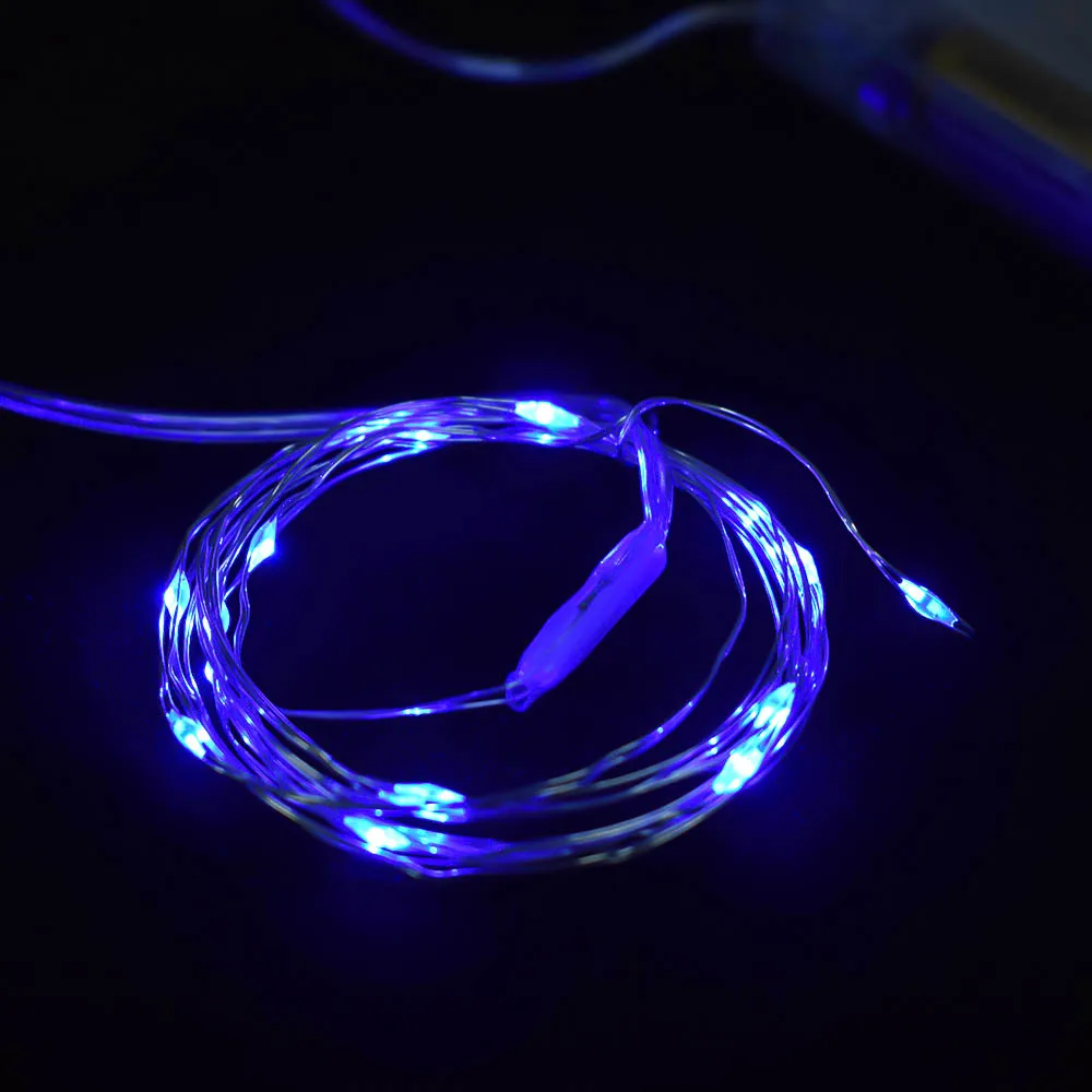blue 20 светодиодный Медный провод Фея гирлянда лампа светодиодный гирлянды рождественское свадебное украшение дома вечерние украшения Батарея питание Рождественский Декор 2 м - Цвет: blue