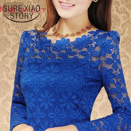 2017 новые высококачественные Тонкая Повседневная кружевная рубашка с длинным