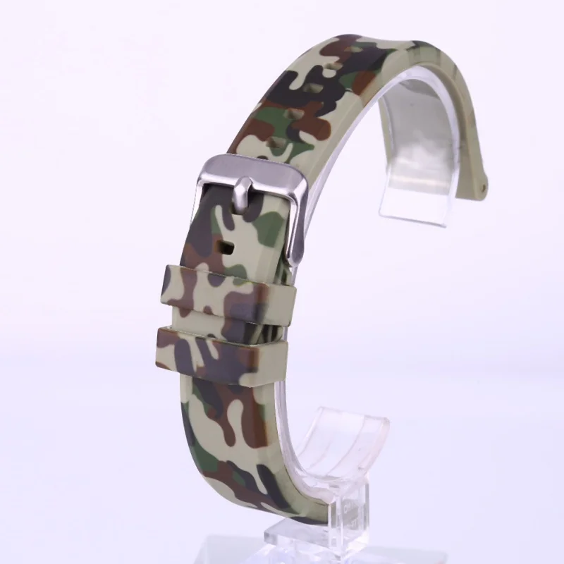 

Classic 20/22/24mm camouflage Silicone rubber watch band high quality strap watch band