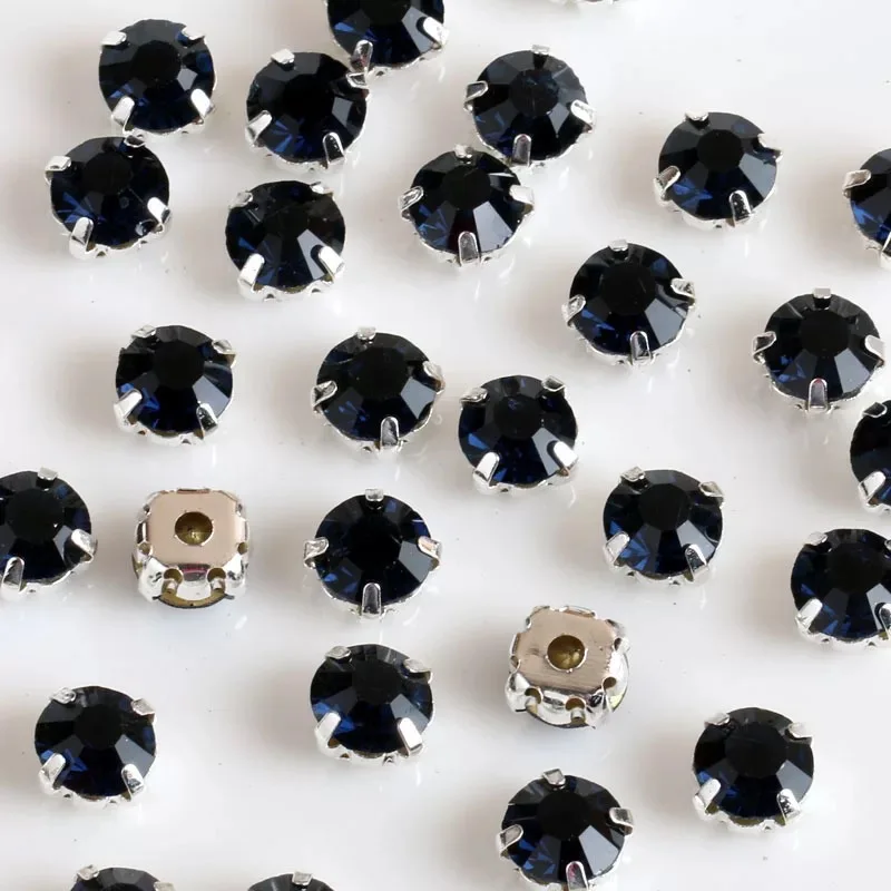 Ipsequins ремесла 100 шт 4 мм ss16 стекло серебряная основа Стразы AAA сверло в форме когтя прозрачный кристалл AB Стразы для шитья одежды - Цвет: Navy