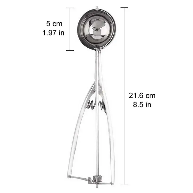 4 см/5 см/6 см, кухонная ложка для картофеля, мороженого, пюре, ложка из нержавеющей стали с пружинной ручкой, Шариковая ложка для мороженого, кухонные аксессуары