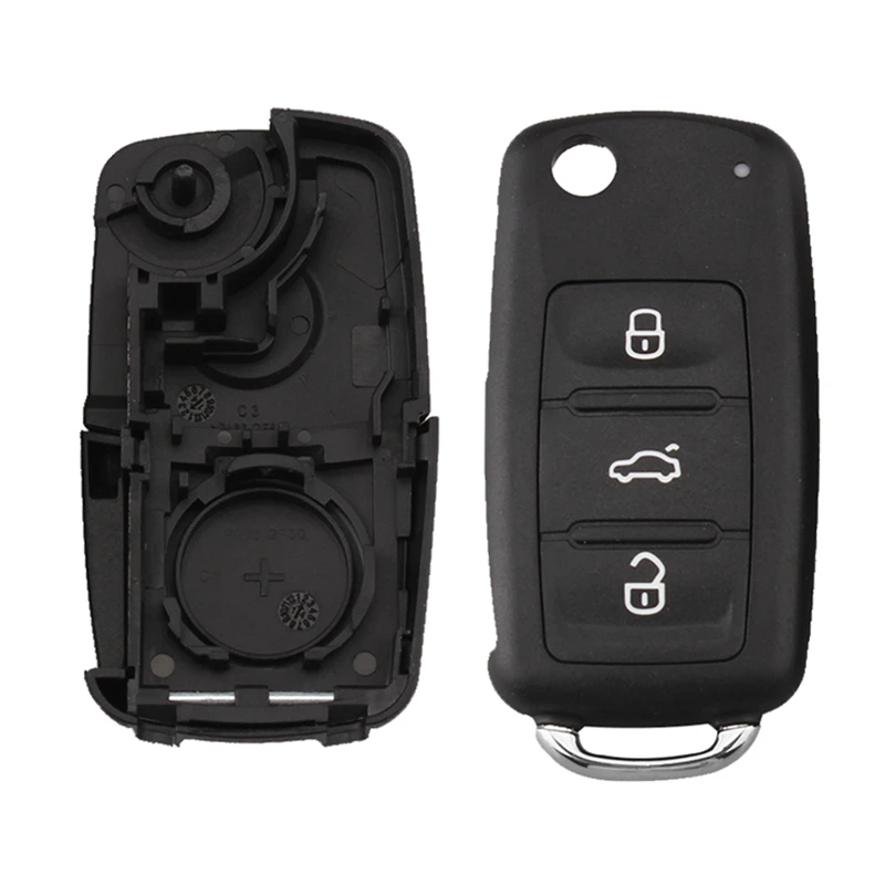Складной чехол для ключей QWMEND 2 3 кнопки пустая оболочка VW Polo Golf MK6 Tiguan Touareg 2002-2011 202AD