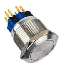 Серебряный контакт 25 мм плоская головка мгновенного действия IP65 нержавеющая