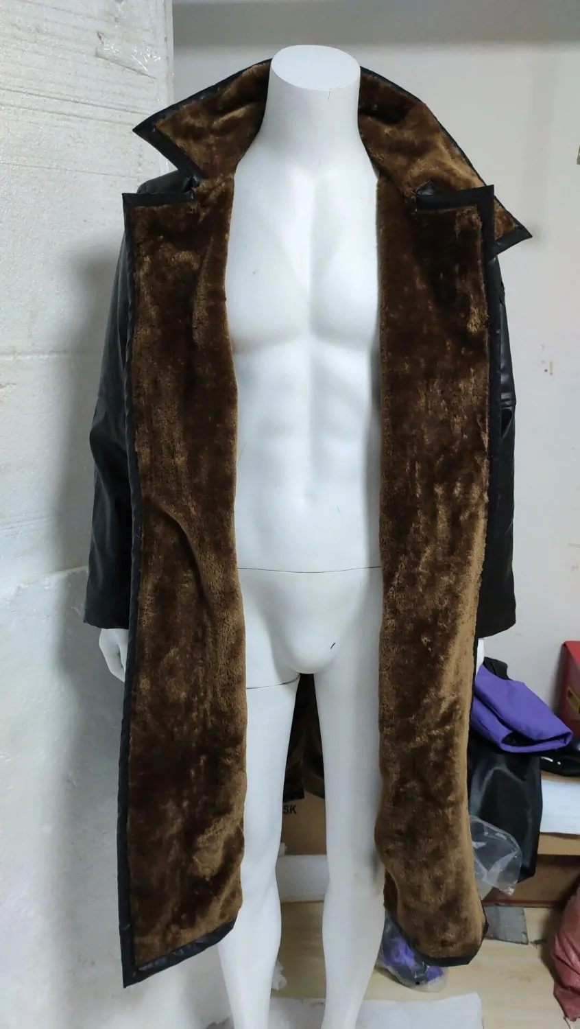 Мужской кожаный Тренч Blade Runner черный длинный для косплея 2049 | Тематическая одежда