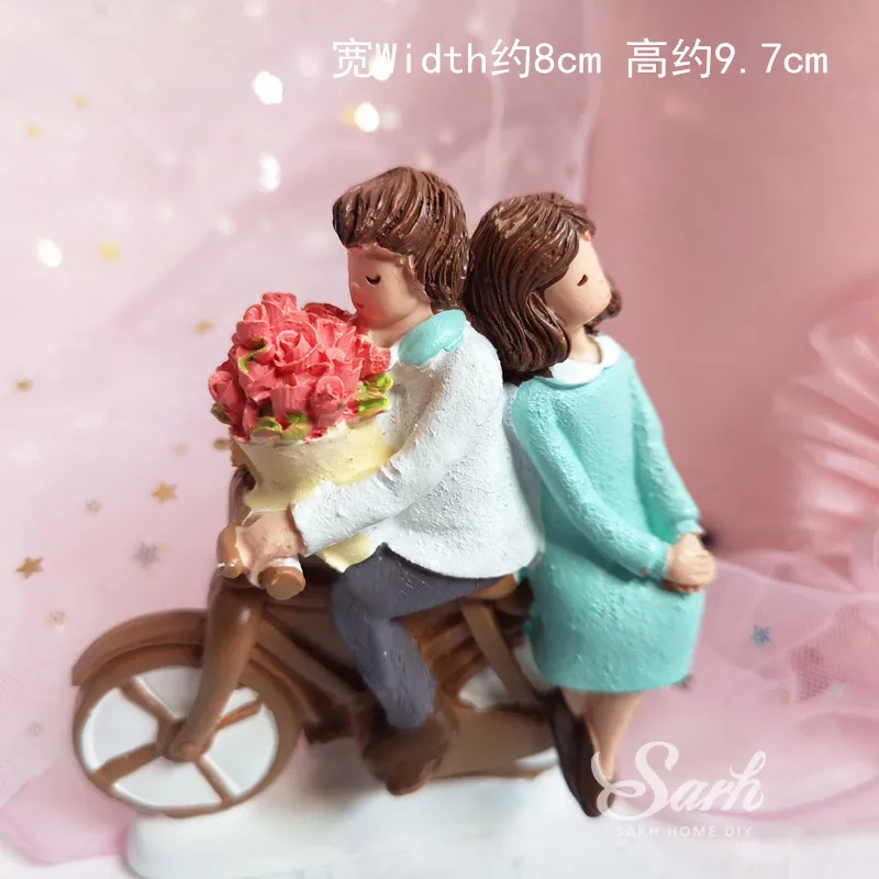 Bicycle couple Романтические украшения для велосипедных пар, качающиеся плетеные суккулентные цветы на день рождения, День Святого Валентина, товары для свадебной вечеринки, прекрасный подарок - Цвет: Bicycle couple