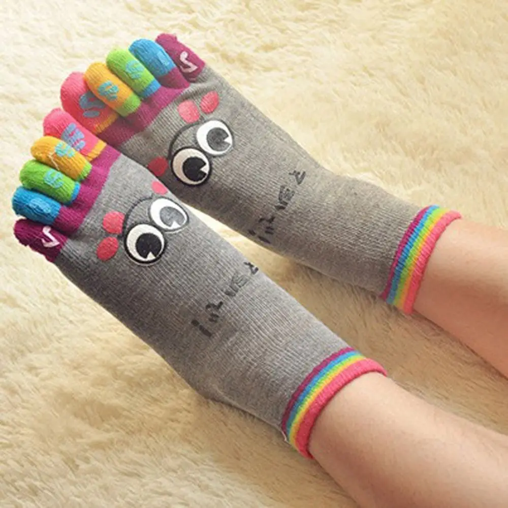 

Lovely Chic Soft Women Socks Creative Cute Casual Five Toe Athletic Cotton Hosiery Female Soft Breathable Sock