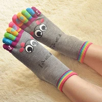lovely chic soft women socks creative cute casual five toe athletic cotton hosiery female soft breathable sock