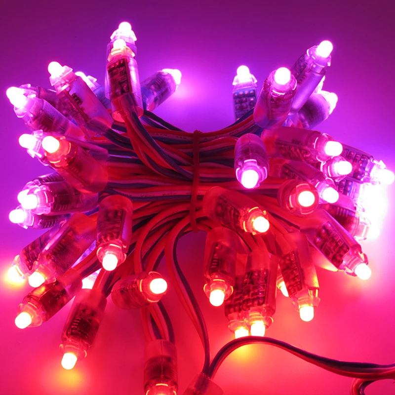 100pcs/lot DC12V 9mm UCS1903 addressable RGB led smart pixel node light digital full color string waterproof IP68 rated | Лампы и