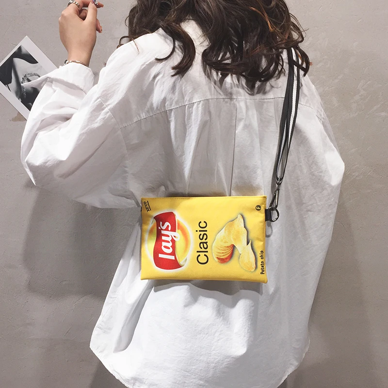 2019 Сумочка через плечо с забавными Картофельными Чипсами клатч маленькая сумка