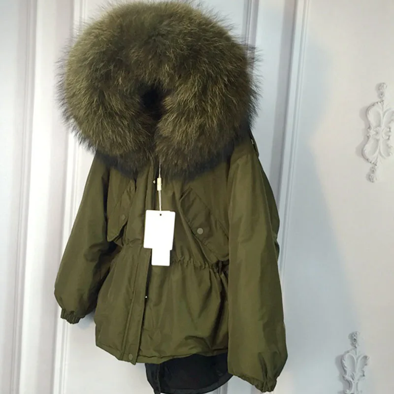 Женская парка 2020 зимняя куртка Женское пальто на белом утином пуху с большим