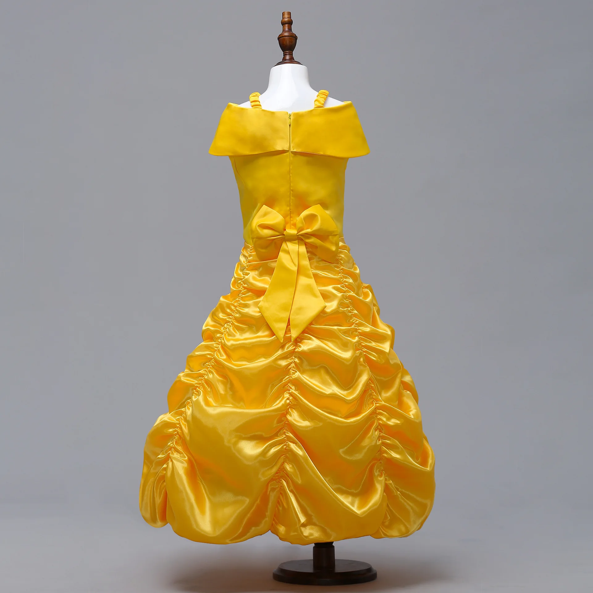 Beauty and the Beast Belle Cosplay Costume Princess Children's Dress Halloween Girls Masquerade Birthday Party Bow-knot |