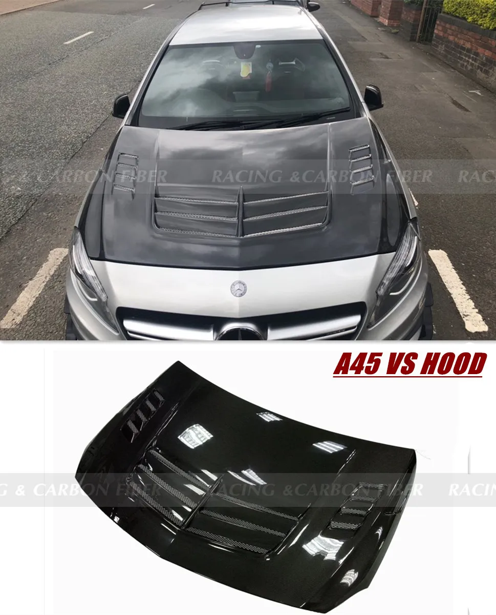 2013 2015 W176 A класс A45 AMG A180 A200 A220 A250 A260 капот // VS Стиль из углеродного волокна хорошая