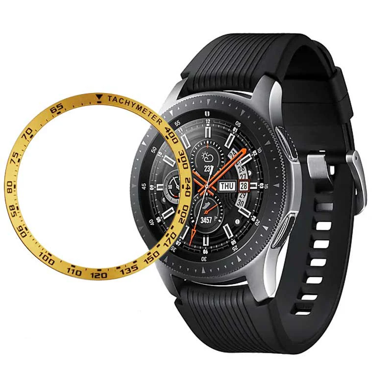 Металлический Чехол 22 мм 20 мм gear S3 frontier для samsung Galaxy Watch 46 мм 42 мм, металлический ободок, клейкий чехол, не царапающийся ободок - Цвет: roes gold speed 2