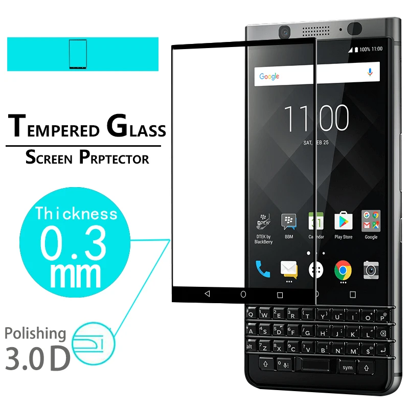 Защитное стекло закаленное для Blackberry DTEK 70 Mercury KEYone | Мобильные телефоны и