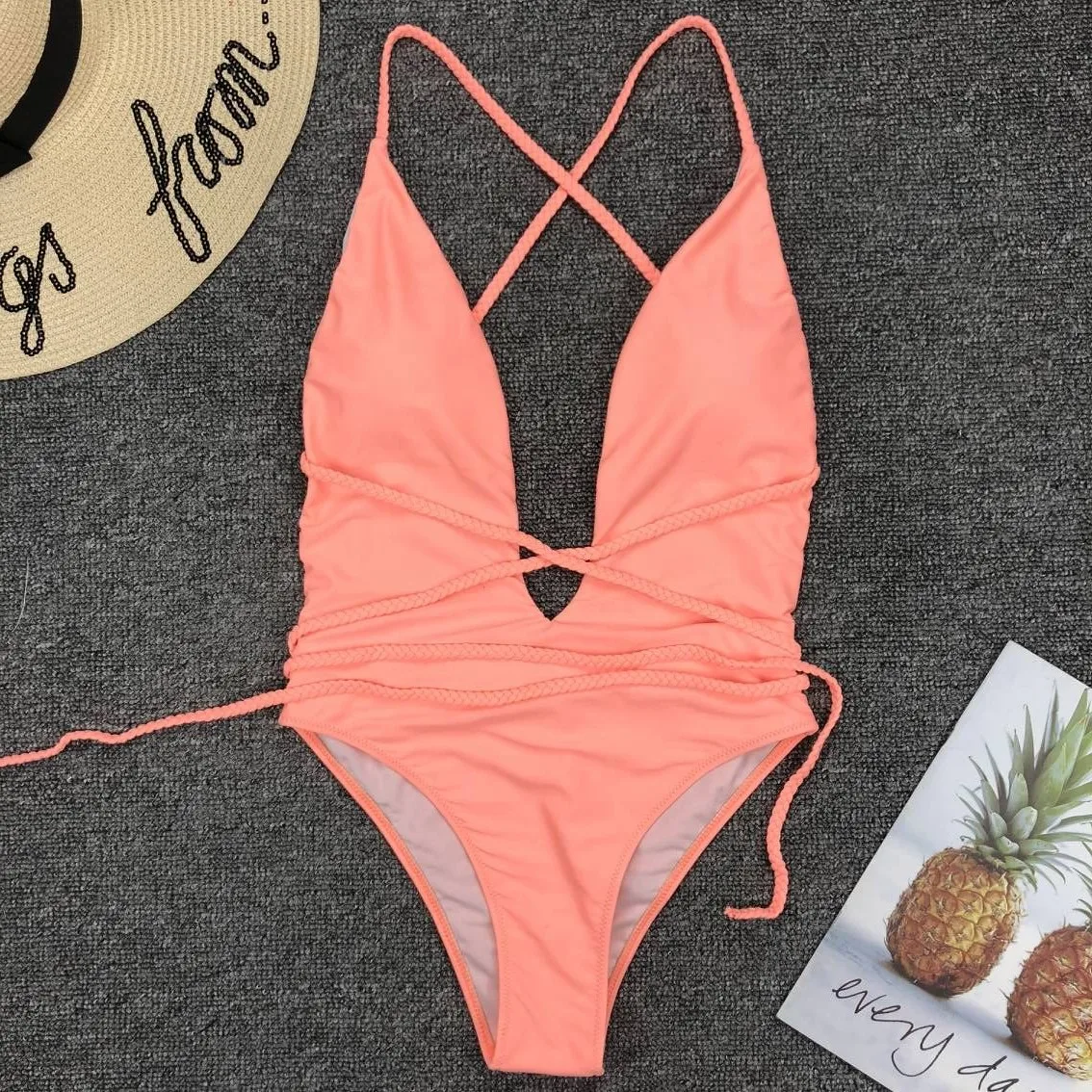 Купальный костюм для женщин, купальный костюм, Цельный купальник, Сексуальный Чистый глубокий v-образный вырез, открытая спина, купальник, Maillot De Bain Femme