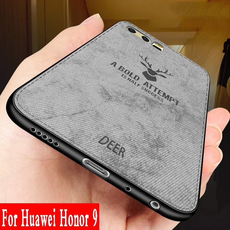 Чехол для Huawei Honor 9 тканевый чехол с рисунком задняя крышка силиконовым краем