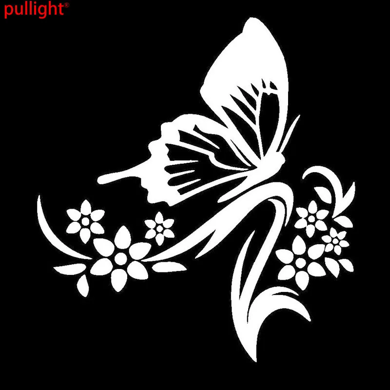 14*15 см цветы и бабочки свежие натуральные виниловые автомобильные наклейки