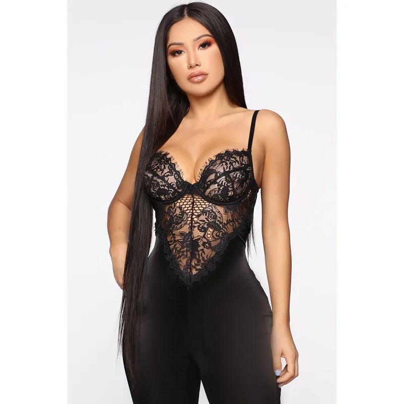 2019 женские Сексуальные облегающие выдалбливают полноразмерные комбинезон