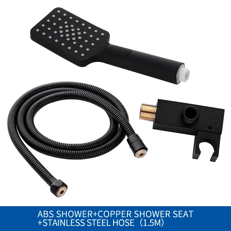 ShowerheadSet Черная насадка для душа, 3 функции, ручной для экономии воды, душ Grohe, дождевая насадка для душа, набор для ванной комнаты, Doucha Chuveiro Rocas - Цвет: ShowerheadSet
