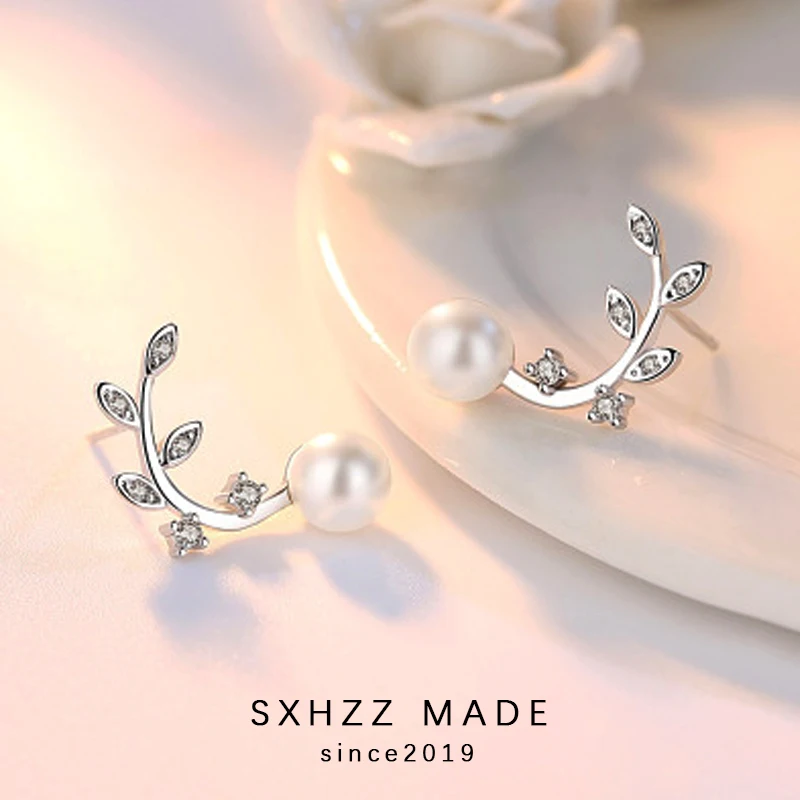 SXHZZ корейские жемчужные серьги изящные серьги-гвоздики белый круглый жемчуг