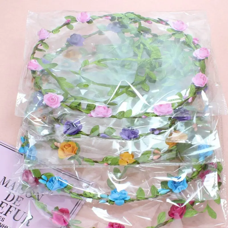 Женский венок в богемном стиле из бумаги с цветами для свадебных торжеств и