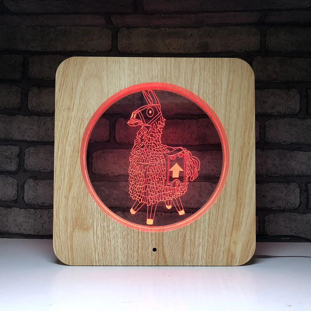 Серия игр Альпака ламы 3D светодиодный светильник USB настольная лампа ABS линия зерна лампа для декора комнаты на День святого Валентина Декор подарок