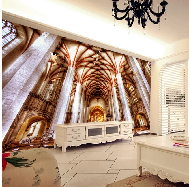 

Latest custom 3D large mural,Magnificent luxury european-style angel church ,living room tv background bedroom wall wallpaper