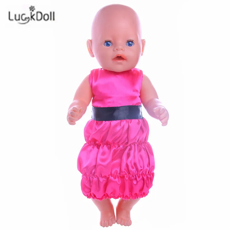 Набедренное платье LUCKDOLLFashion с росерованной сумкой подходит для 18-дюймовых